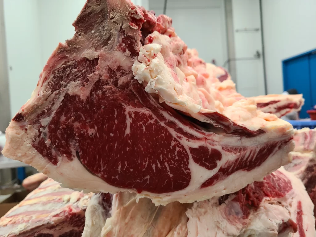 Beverly Creek Farm Bone-In Ribeye Marbling