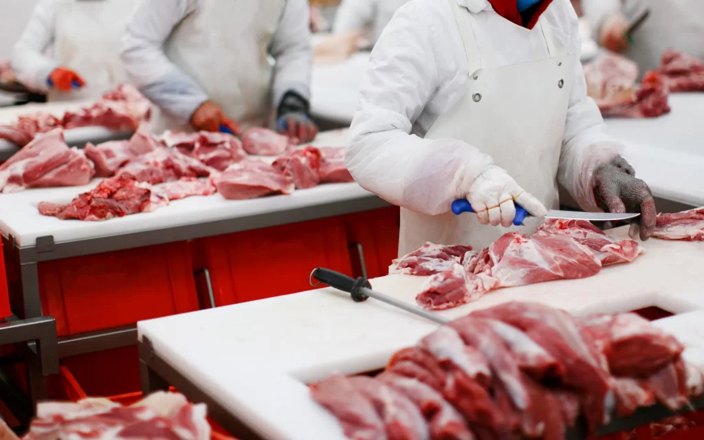 Ontario Meat Processing Facility Butcher Cutting from Beverly Creek Farm